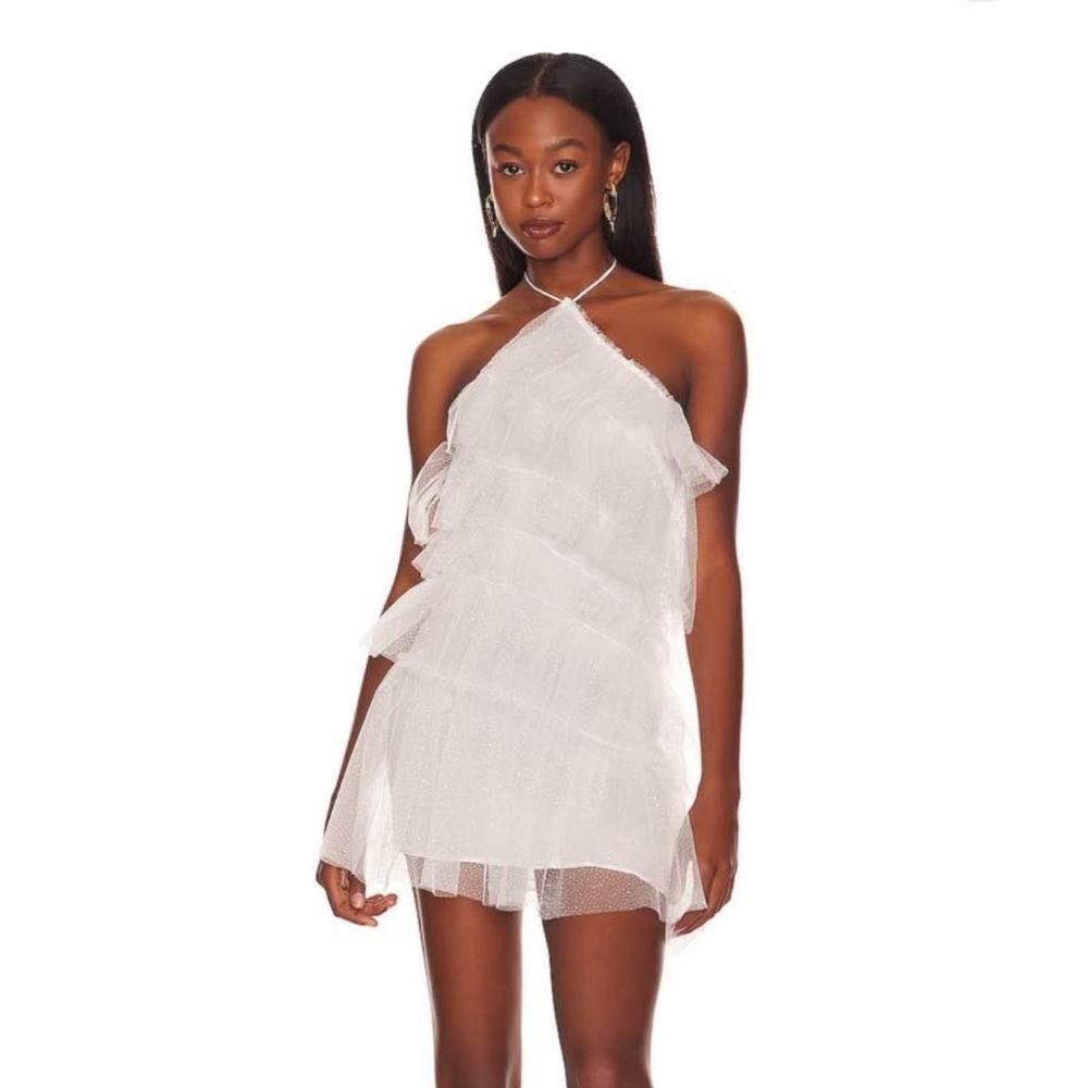 Ruffle White Layered Mini Dress from The Bar